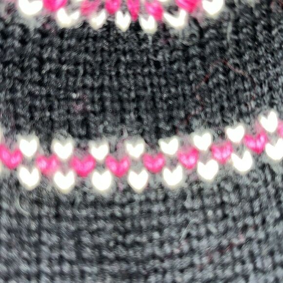 Vintage wool CB Sports Reindeer mini hearts holiday beanie Pom knit hat cap - Picture 4 of 5